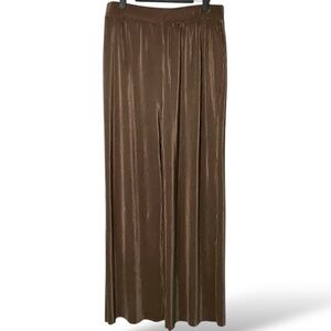 BLACK TAPE Plisse Micro Pleat Wide Leg High Waist Pull On Pants US Sz L